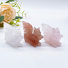 50mm Natural Strawberry Quartz Opalite Squirrel Carved Crystal Stone Reiki Healing Animal Handcraft Gemstone Home Decor Gift