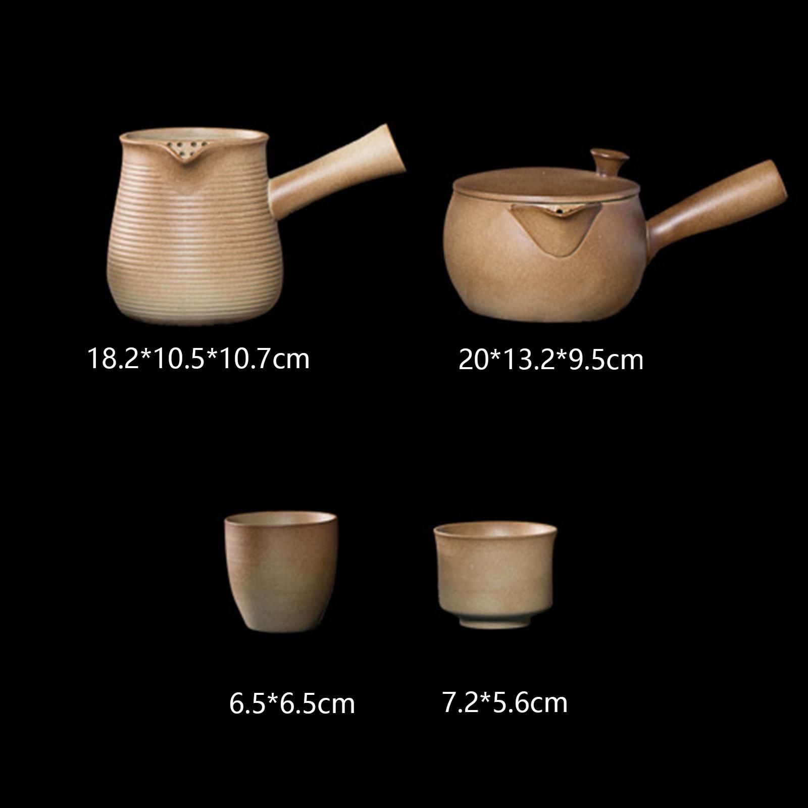 Ceramic Teapot Tea Infuser Farmhouse Clay Tea Pot for Picnic