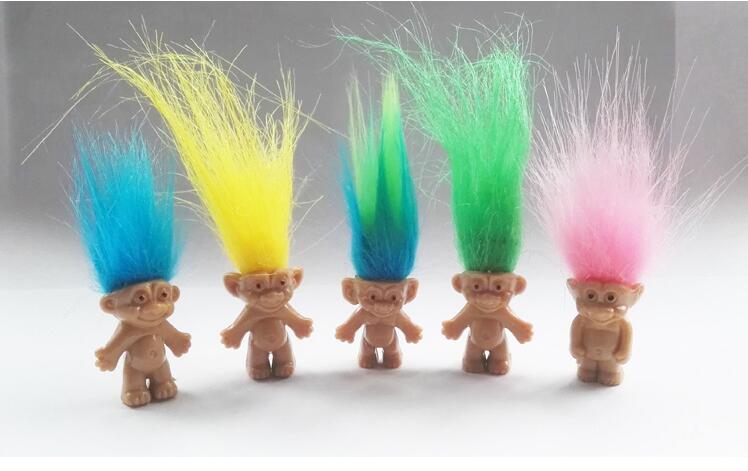 5pcs/lot Colorful Hair Troll Doll Family Members Daddy Mummy Baby Boy Girl Leprocauns Dam Trolls Toy Gifts Happy Love Family