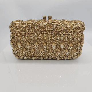 XIYUAN Gold/Purple/Silver Crystals Evening Clutch Bags Women 2024 New Rhinestone Purse Wedding Purses And Handbags Luxury Clutch