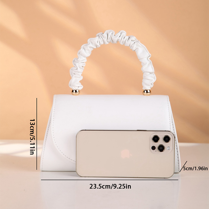 Women Top-handle Bags White Leather Bride Handbags Purse Designer Evening Bags Party Handbag Wedding Clutch Wallet Shoulder Bag
