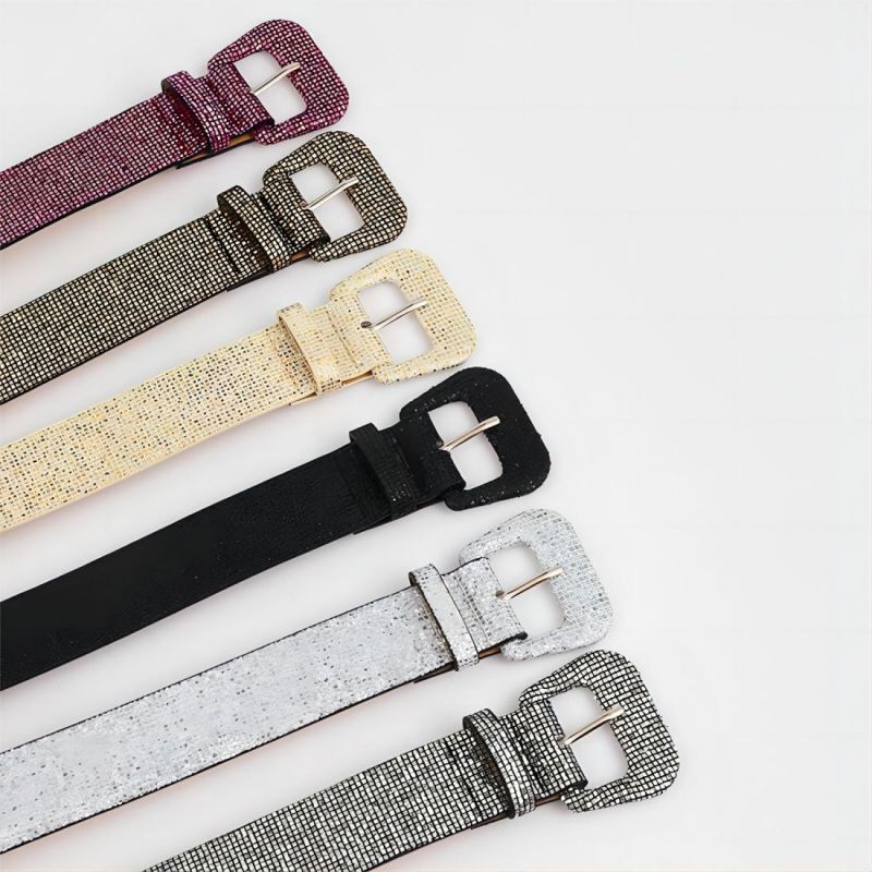 Women's Glitter Sequin Belt, Sparkly Belt for Jeans, Suitable for Pairing with Various Pants And Coats