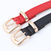 2.4X105cm Women Belts PU Leather Simple Metal Buckle Belt Girls Dress Jean Pants Waistband Belts for Lady Luxury Designer Brand