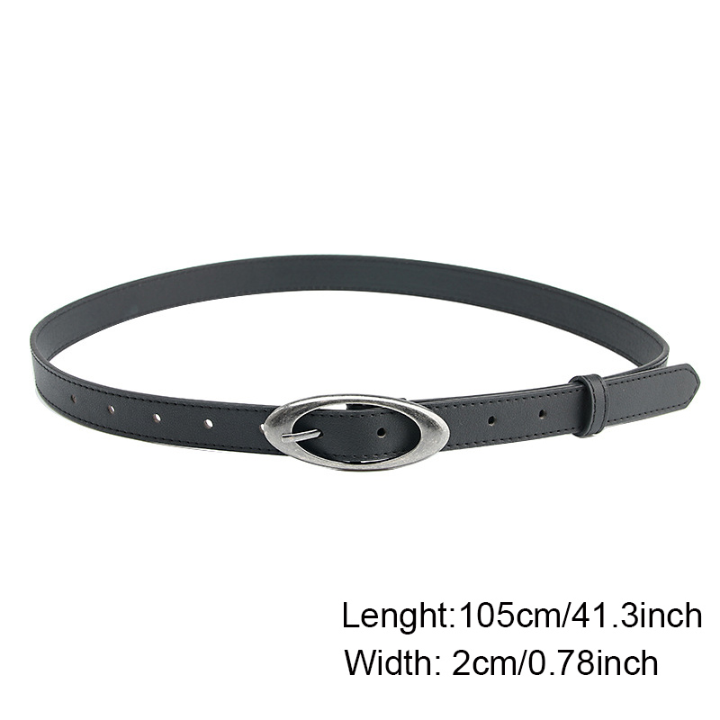 Pu Leather Belt For Women Designer Alloy Oval Buckle Waist Strap Female Girl Jeans Trouser Dress Decorative Waistband