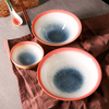 Japanese Style Customized Rice Noodle Ramen Bowls Set Colored Glaze Serving Bowls Ceramic Ramen Noodle Bowl Set