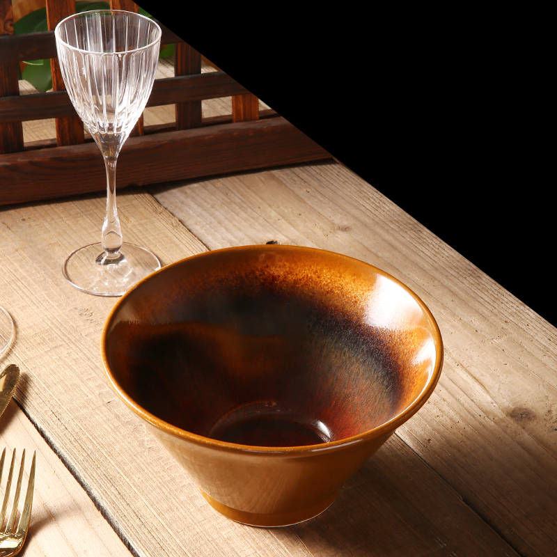 High Quality Creative Ceramic Soup Ramen Noodle Bowl 7 / 8 Inch Round Bowl Set Japanese Ramen Noddle Bowl