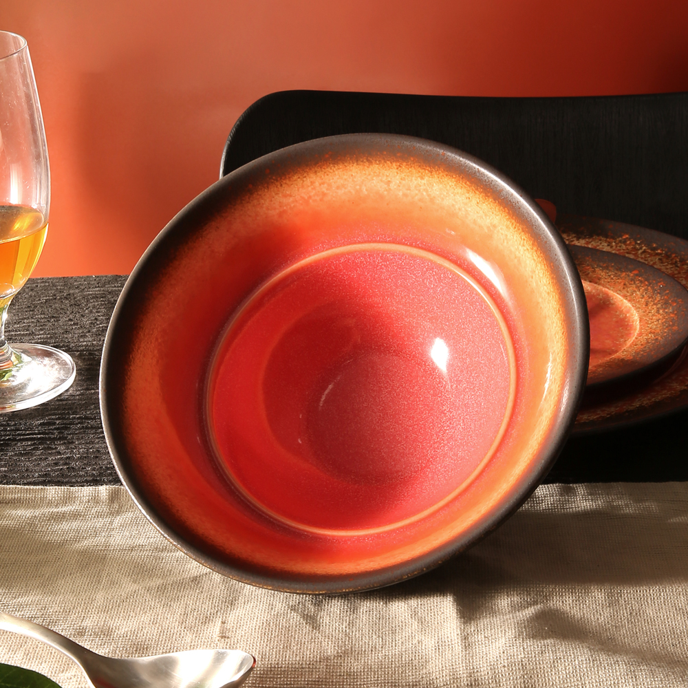  Japanese Ceramic Ramen Bowl Round Customized Colored Glaze Pink Ceramic Bowls for Serving Food Bowl Set