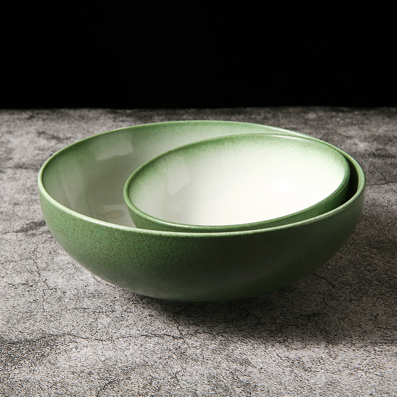 Customized Oval Ceramic Bowl Salad Glaze Irregular Bowls Fruit Deep Plate Wholesale Porcelain Mexican Dinner