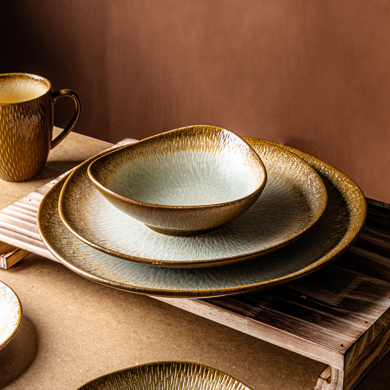 High quality ceramic plate hotel restaurant dinner dinnerware thick durable porcelain customized plate for restaurant