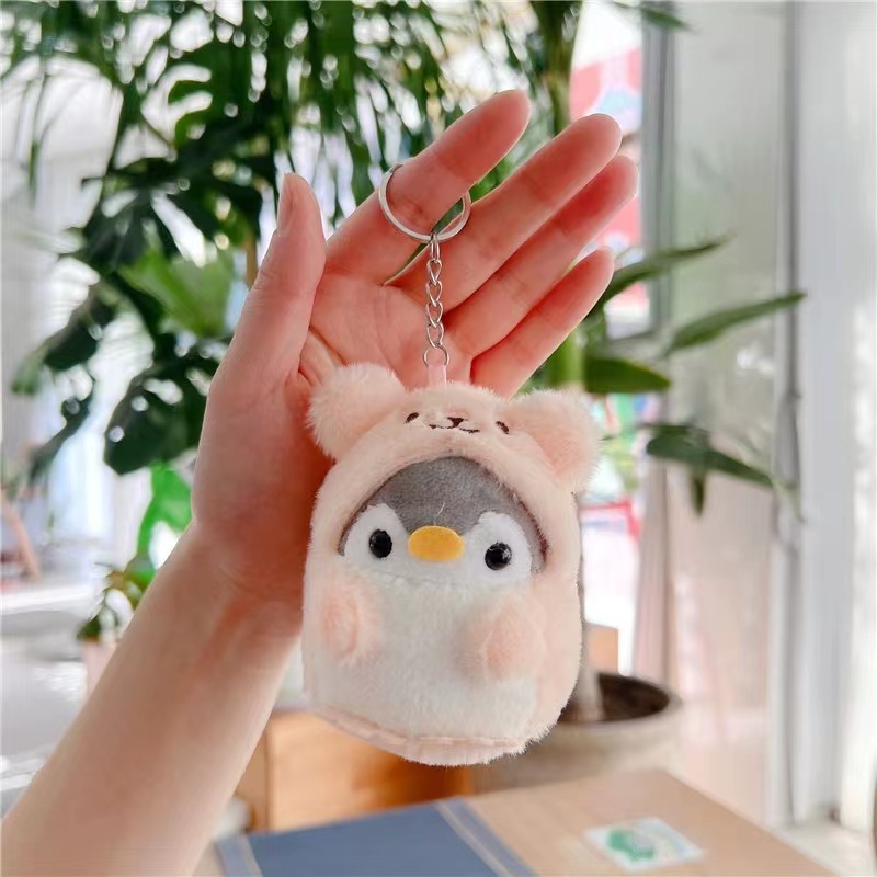 New Small Penguin Plush Keychains Cute Plushie Doll Anime Kawaii Toys for Children Pendant Key Chain Woman Girl Birthday Gift