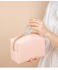 Women Cosmetic Bag Waterproof PU Leather Solid Color Makeup Pouch Travel Portable Wash Toiletry Storage Bag Organizer Purse 
