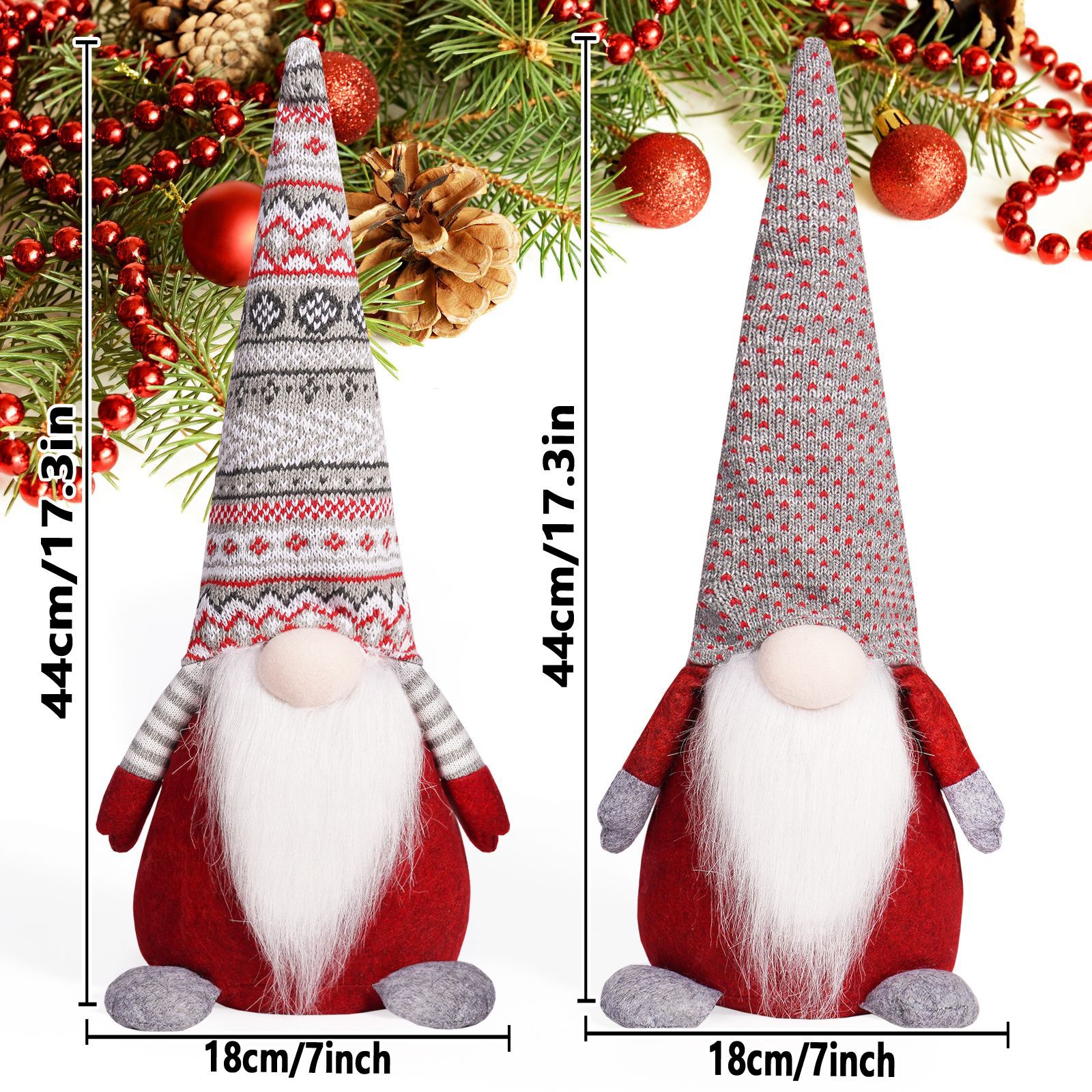 Christmas Sitting Faceless Doll Creative Pattern Knitted Hat Rudolf Cute Desktop Ornament