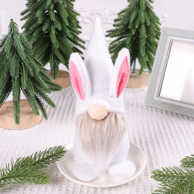 New Easter Rabbit Ears Dwarf Doll Cute Rabbit Elf Doll Ornament