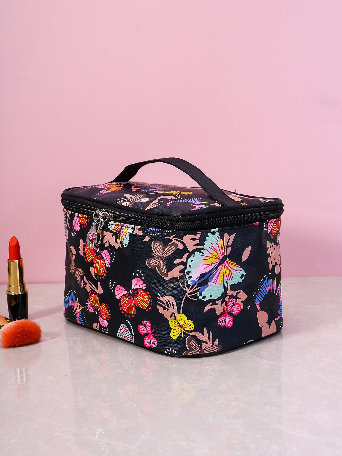 Fashion Printing Butterfly Cosmetic Bag Large Capacity Portable Travel Wash Toiletry Storage Bag Ladies Manicure Tools Handbag