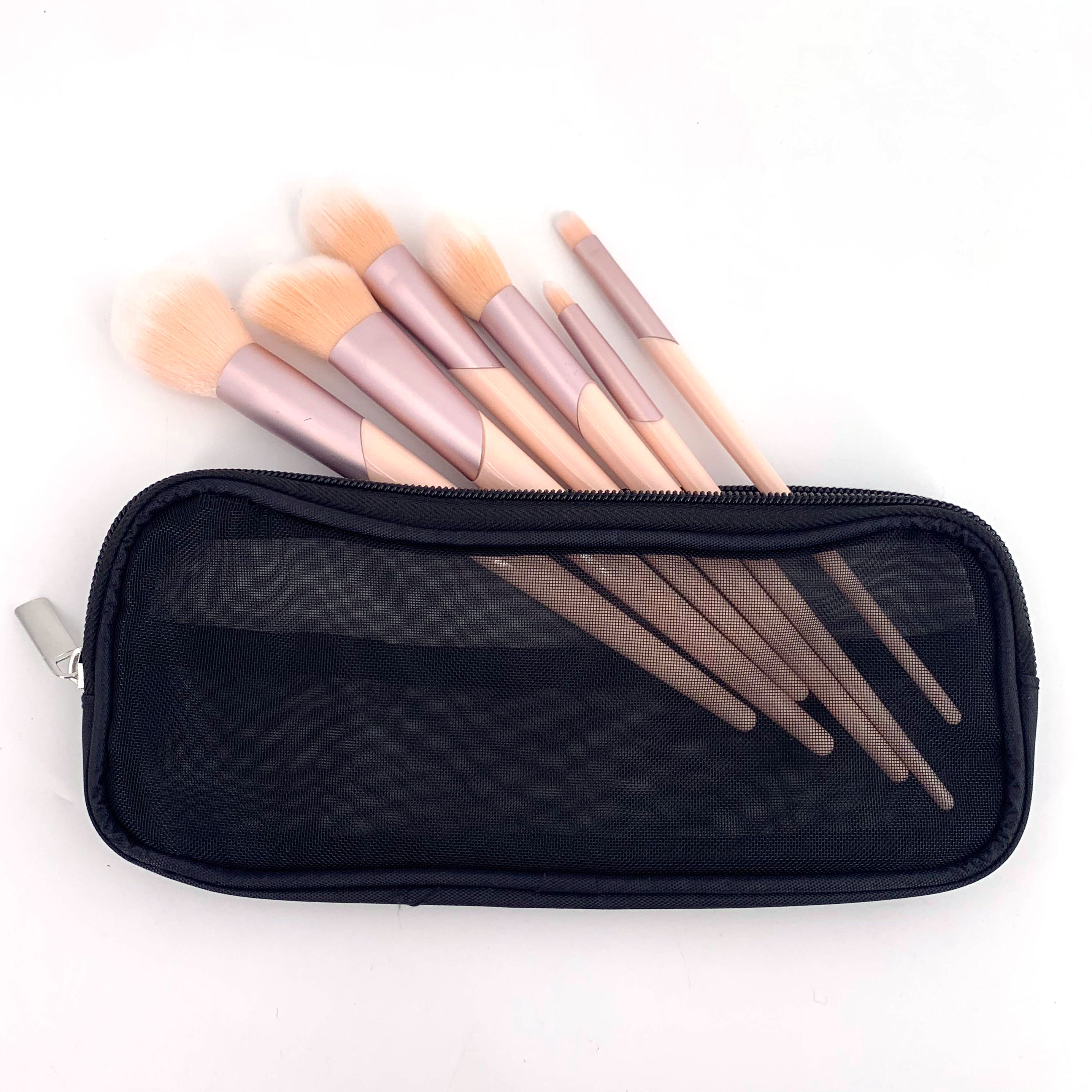 Makeup Brush Travel Case Cosmetic Toiletry Bag Organizer for Men Women Beauty Tools Mesh Dopp Kit Pouch Wash Storage Accessories