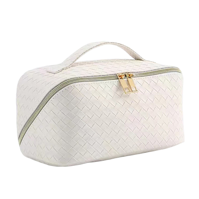 New Plaid Cosmetic Bag PU Pillow Makeup Pouch Women’s Large-Capacity Luxury Wash Bag Multifunctional Travel Toiletry Kit Handbag