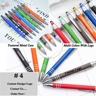 Creative Bank Hotel Reception Desk Pen Metal Rotary Ballpoint Pen for Business School Office Customization Accepted