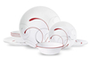 White And Red Round 12 Piece Dinnerware Set