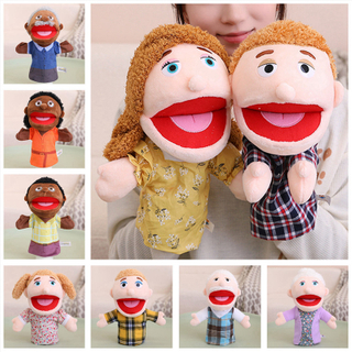 28-33cm Kids Plush Finger & Hand Puppet Popular Activity Boy Girl Role Play Bedtime Story Props Family Role Playing Toys Doll