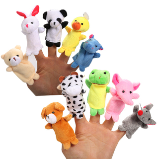 10pcs/Lot Cartoon Animal Velvet Finger Puppet Finger Toy Finger Doll Baby Cloth Educational Hand Baby Toy