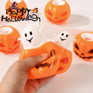 3/1Pcs Halloween Pumpkin Ghost Squeeze Pinch Toy Kids Favors Halloween Party Supplies Stress Relief Fidget Toys Birthday Gifts