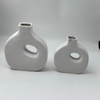 European Style Minimalist Ceramic Vase Shell Pattern Frosted Texture Home Decoration Center Decoration
