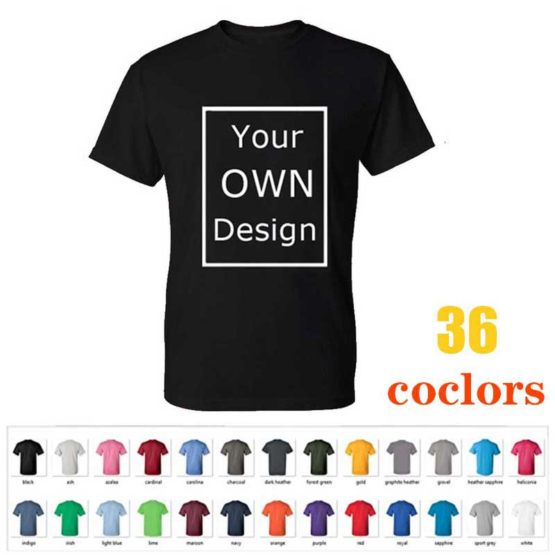 Your OWN Design Brand Logo And Picture Custom Tshirt Men And Women DIY Cotton T Shirt 