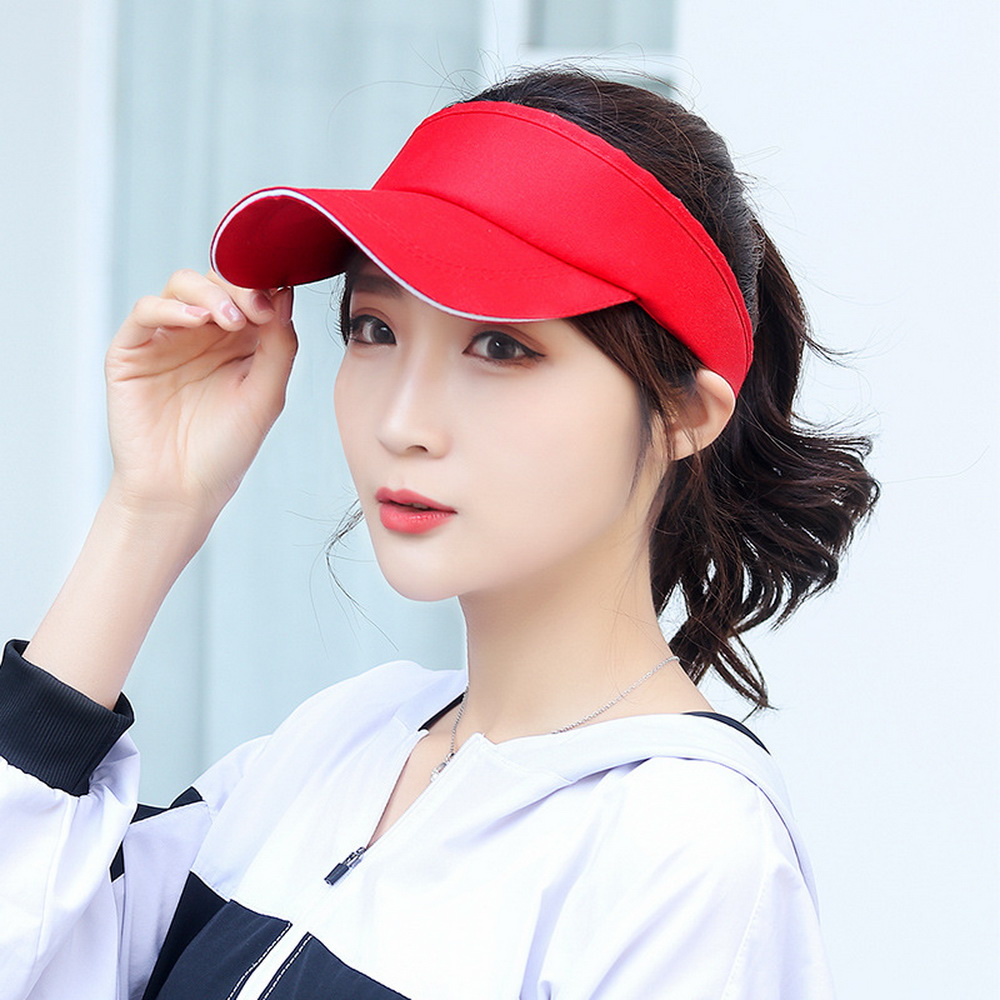 Summer Breathable Sun Hats for Women Adjustable Visor UV Protection Empty Top Sports Golf Running Sunscreen Cap Beach Hat