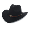 Wholesale Western Cowboy Straw Faux Suede Hats Visor Keychain Camp Hat Flat Costume Fur Cowboy Fashion Hats For Women