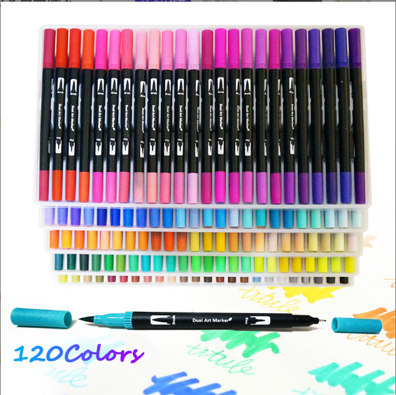 Marker Pens School Double Sided Highlighter Set Alcohol Acrylic Indelible Ink Art Permanent Waterproof Paint Color Marker Pens