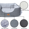Manufacturer OEM Calming Sleeping Pet Bed Soft Skin Friendly Fleece Plush Sponge Rectangle Solid Pattern Cat House