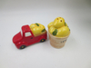 Ceramic Pickup Truck And Pumpkin Lemon Salt And Pepper Shaker Set, Handpainted,