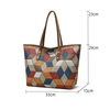 2024 New Women's Large Capacity Commuter Handbag Casual PU Leather Patchwork Tote Bag Fashionable Underarm Single Shoulder Bag