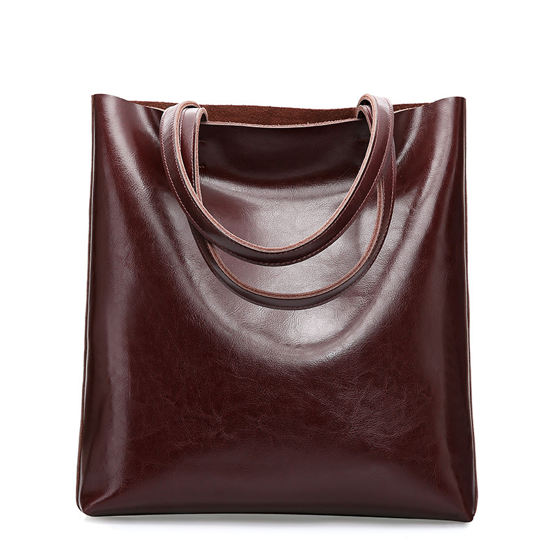 Cow Leather Bag Ladies Genuine Leather Handbags Big Women Bag Large Vintage Female Office Hand Shoulder Bags For Women Tote