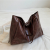 Vintage Red Womens Tote Bag Athletic Casual Fashion Large Capacity Leather Shoulder Bag Shopper Harajuku Simple Handbag Sac