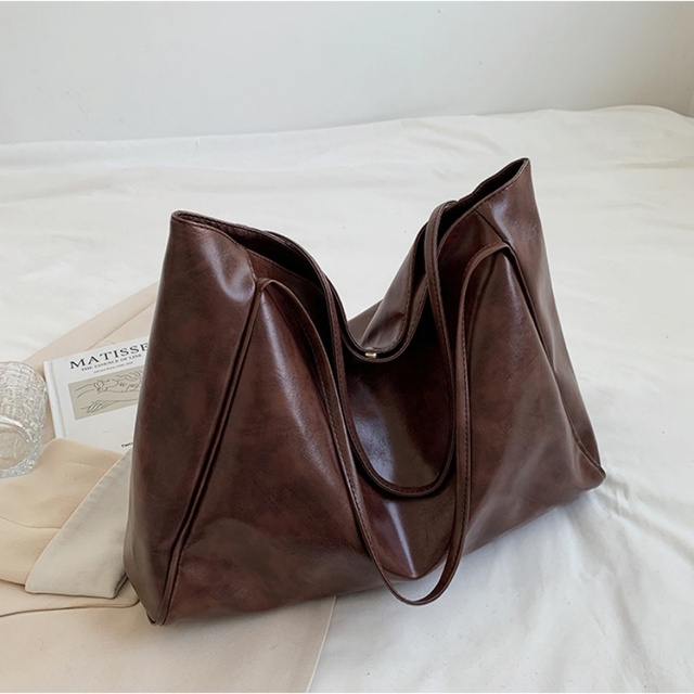 Vintage Red Womens Tote Bag Athletic Casual Fashion Large Capacity Leather Shoulder Bag Shopper Harajuku Simple Handbag Sac
