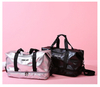 Large Capacity Women Gym Bags Pearlescent Sports Fitness Training Handbag With Shoes Pocket Waterproof Yoga Travel Duffel Bag