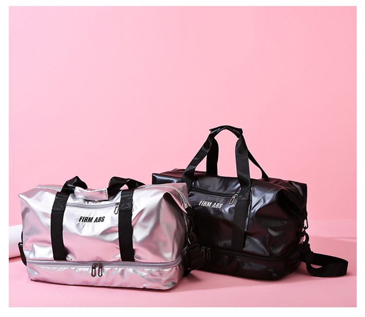 Large Capacity Women Gym Bags Pearlescent Sports Fitness Training Handbag With Shoes Pocket Waterproof Yoga Travel Duffel Bag