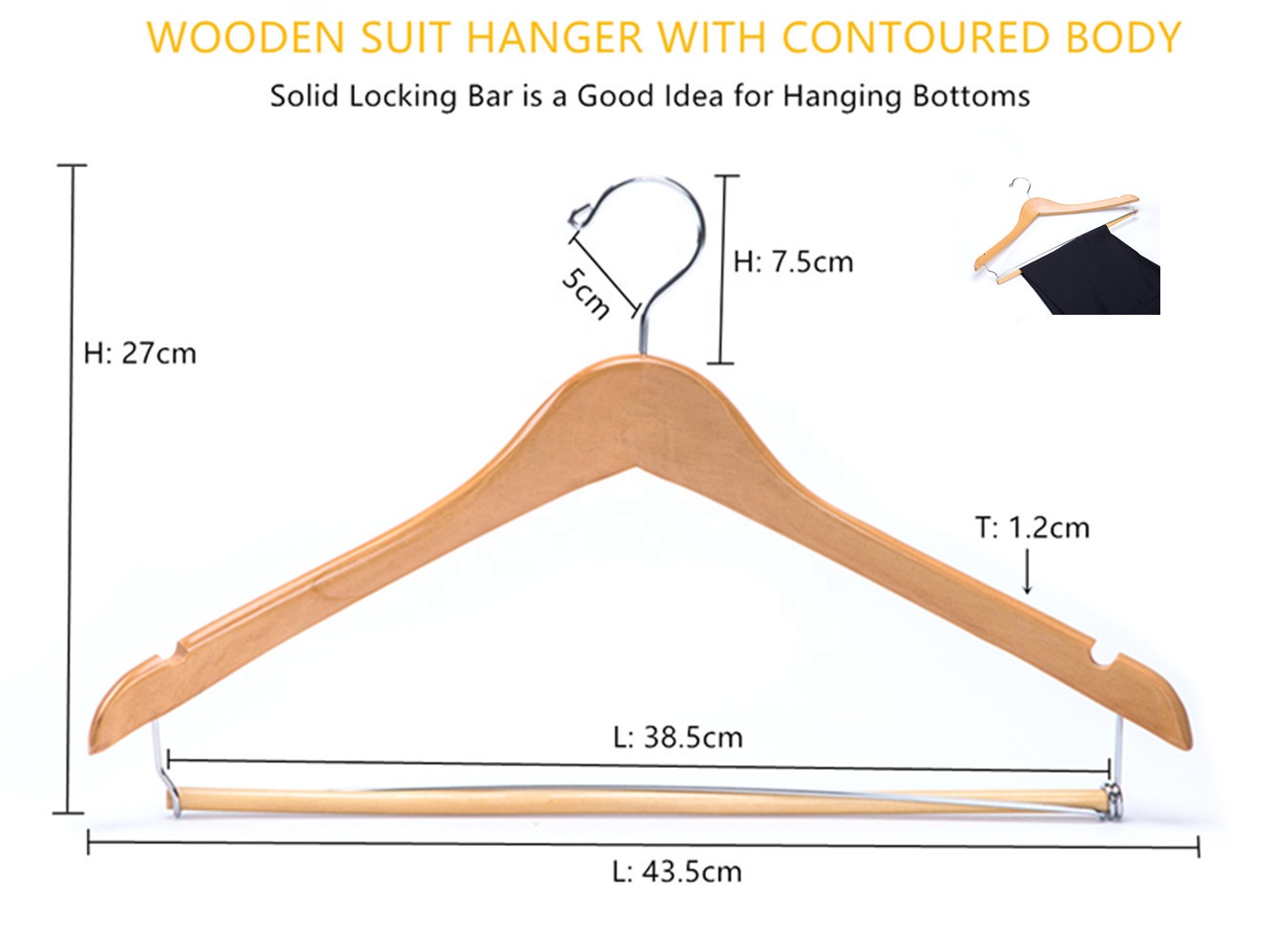 Wholesale Bulk Wooden Clothes Hangers Wood Clothing Hanger
