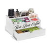 Wholesale White Coffee Bar Station Coffee And Tea Organizer Wood Coffee Pod Holder With Drawer