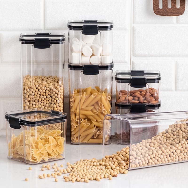 Hot Sale Plastic Clear Airtight Kitchen Food Storage Container Multigrain Sealed Pantry Box for Storage