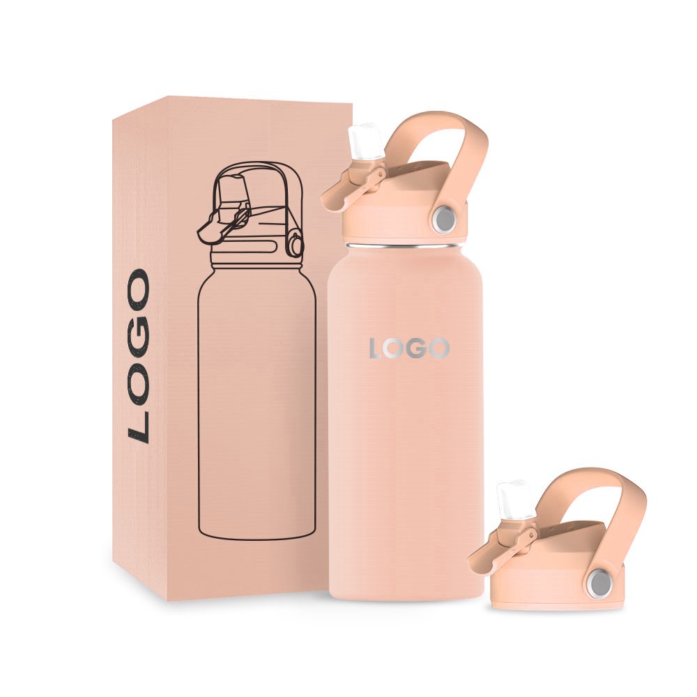 High Quality Flask 304 Stainless Steel Vacuum Insulated Water Bottle Flask Thermos With 2 Lids