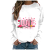 Plus Size Women's Fashion Casual 3D Print Round Neck Sweater Loose Sports Tops Pullover