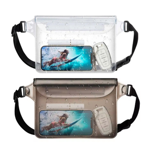 3 Layers High Waterproof Mobile Phone Bag Valuables Belt Bag For Beach Swimming Snorkeling with Adjustable Waist Strap Dry Bag