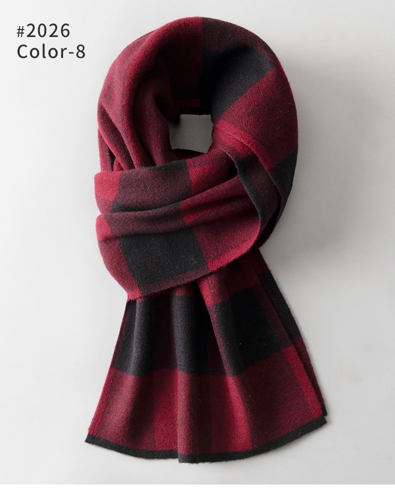 Simple Chic Solid Soft Scarf Autumn Winter Men Knitted Wool Korean Couple Fashion Thick Warm Muffler Thermal Muffler Male Shawl