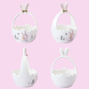 Easter Rabbit Ceramics Basket Cute Food Storage Container Kitchen Egg Candy Snacks Fruit Organizer Basket Household Decoration