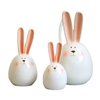 Cute Ceramics Long Ears Rabbit Head Home Decoration Accessories Living Room Ornament Round Bunny Crafts Easter Gifts For Friend