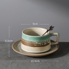 Nordic Travel Cup And Saucer Vintage Ceramic Coffee Cup And Saucer Camping Aesthetic Afternoon Tea Set 