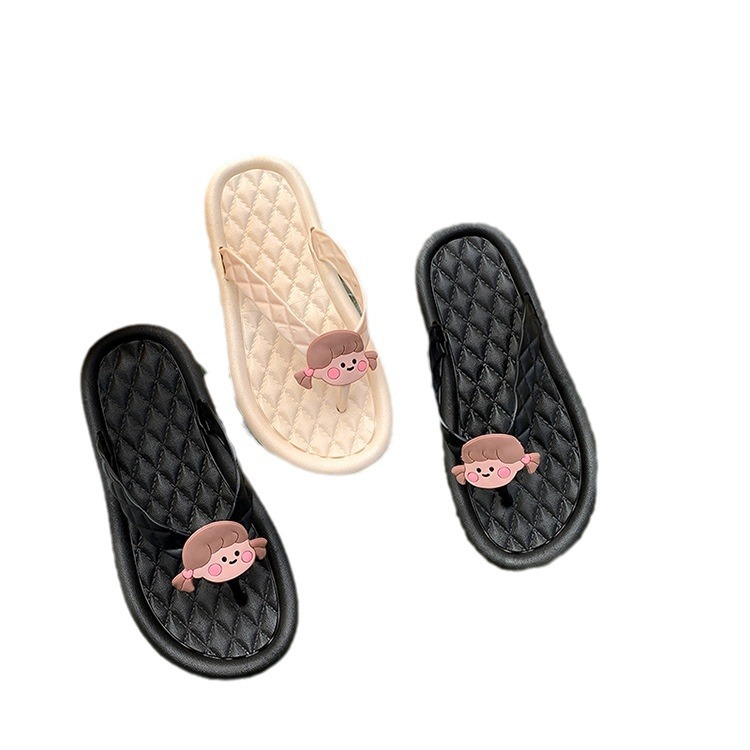 Shiny Sequin High Slope Heel Ladies Flip-flops Outdoor Beach Anti-slip Summer Flip Flops Sandals Slippers Thong Shoes For Women