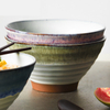 Threaded Bowl Ceramic Noodle Bowl High Foot Rice Soup Bowl Fruit Salad Bowl Tableware For Household Restaurant